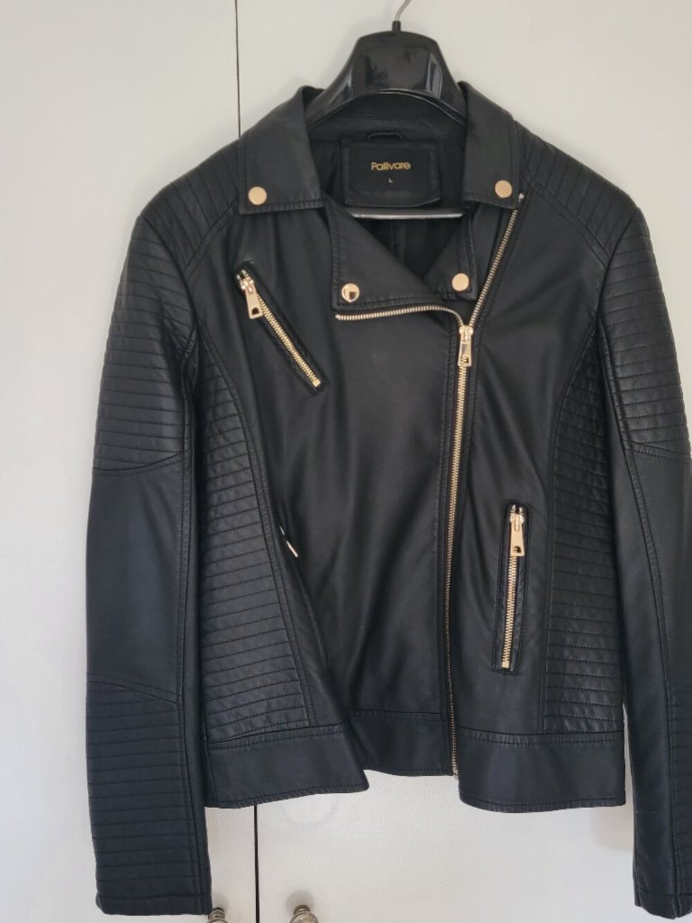 Women's Faux Leather Jacket Zip Up Slim Fit Moto Biker